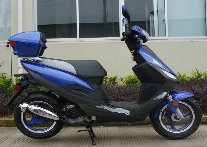 الألومنيوم الإطار الكبار موتور سكوتر 12 فولت 7A الأزرق 50cc موتور سكوتر مع المصباح