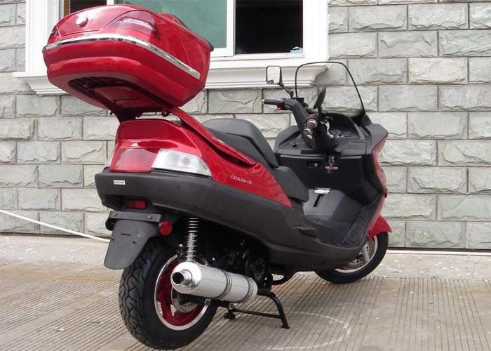 سكوتر أحمر بالطاقة موتور مع فرامل يدوية ، موتور سكوتر 150cc مع ضوء قوي