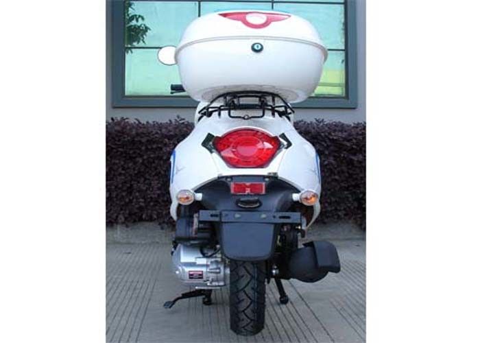 أبيض / أزرق 50cc ميني دراجة سكوتر مع اثنين من مرايا الرؤية الخلفية / الخلفي مربع