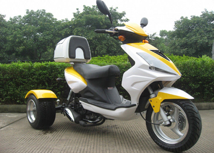 3 عجلة سكوتر 50cc مع صندوق خلفي ، 3 ويلر دراجة نارية مع رئيس ضوء كبير