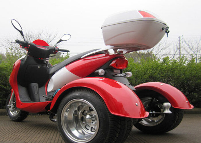 50CC ثلاثي عجلة دراجة نارية تبريد الهواء اسطوانة واحدة أربعة السكتة الدماغية SOHC مع صندوق خلفي كبير