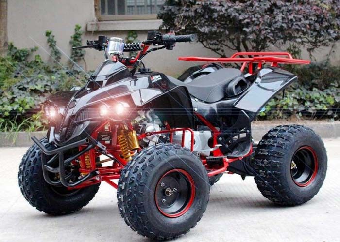 اسطوانة واحدة 125cc مركبة رباعية رباعية العجلات 4 × 4 مع الرف الخلفي / المصابيح الأمامية الساطعة