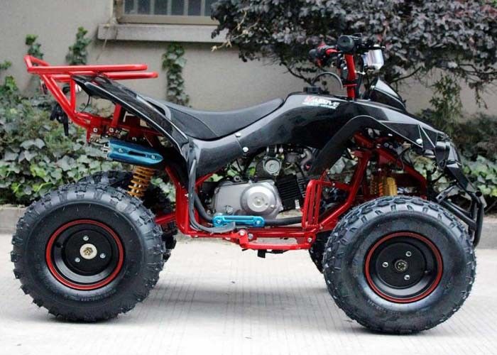 اسطوانة واحدة 125cc مركبة رباعية رباعية العجلات 4 × 4 مع الرف الخلفي / المصابيح الأمامية الساطعة