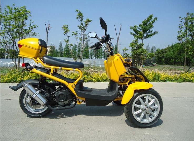 أفقي نوع ثلاثي عجلة دراجة نارية 50cc 3 عجلة ترايك سكوتر 4 السكتة الدماغية