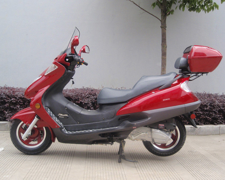 اثنين من الاضواء الزرقاء الكبار الغاز سكوتر ، 150cc موتور سكوتر مع 2 مقاعد جلدية حقيقية