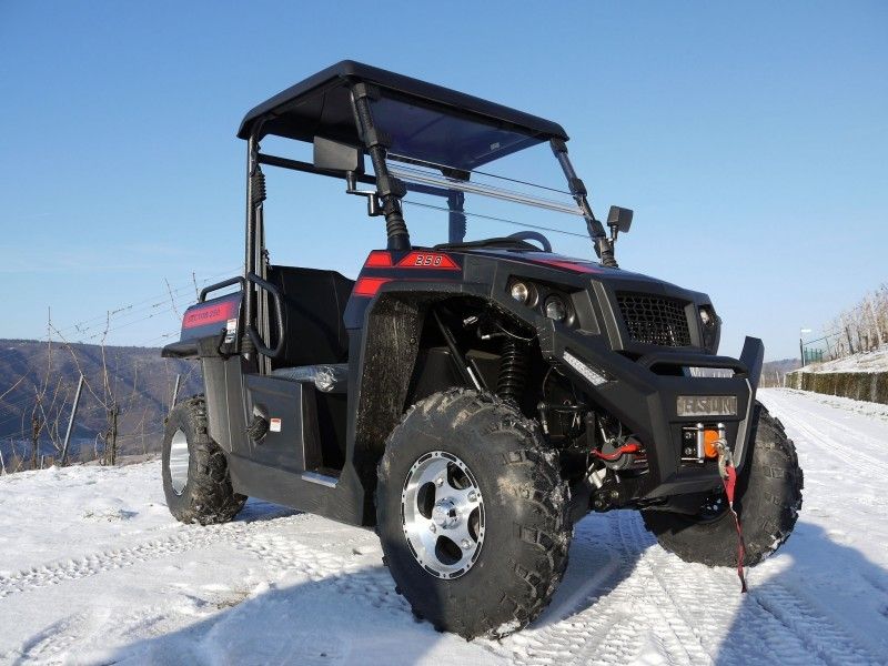 UTV 250 رافعة شوكية محمولة ونش مع مركبات Efi - الأحمر ، Windsheild و Towbar