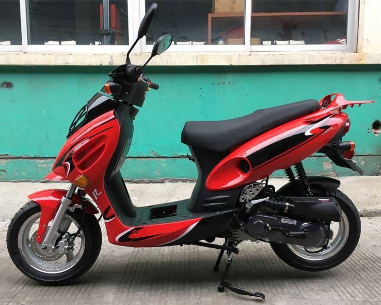 50cc CVT القسري تبريد الهواء ميني الدراجة سكوتر الجبهة القرص الخلفي طبلة الفرامل