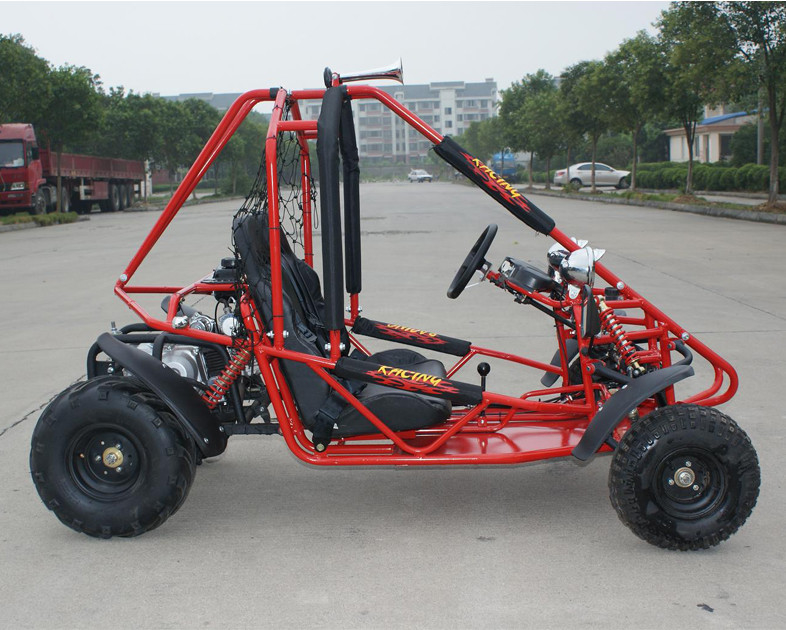 110cc تبريد الهواء CDI Electirc ابدأ مقعد واحد الذهاب كارت علبة الفرامل 12V بطارية 6.5AH