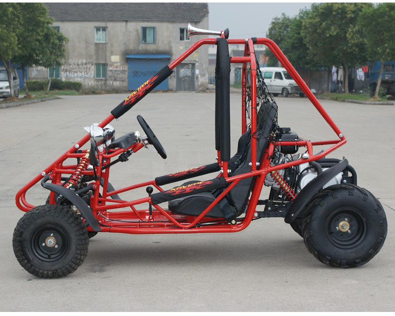 110cc تبريد الهواء CDI Electirc ابدأ مقعد واحد الذهاب كارت علبة الفرامل 12V بطارية 6.5AH